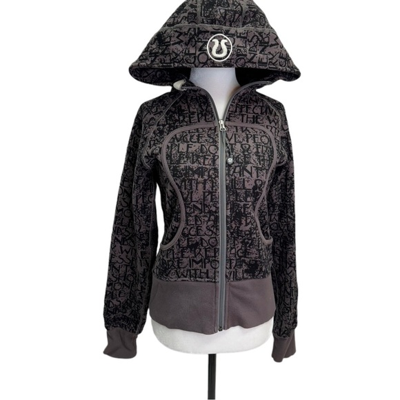 Lululemon Grey Manifesto Script Scuba Hoodie Size 6 - Picture 1 of 9